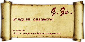Greguss Zsigmond névjegykártya