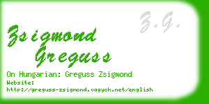 zsigmond greguss business card